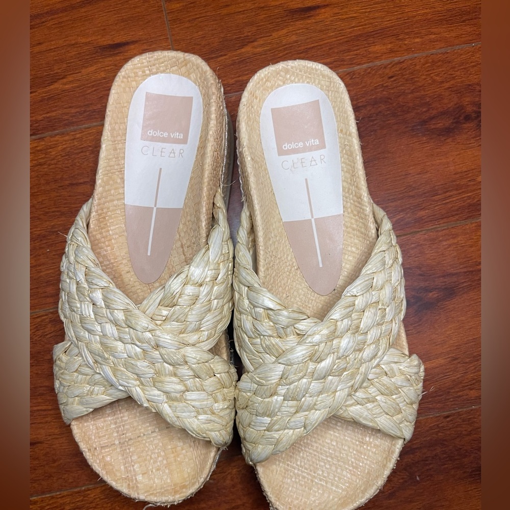 Dolce Vita Wrenly Woven Platform Slide Sandals Size 9 - Picture 4 of 7